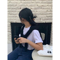 2026 right shoulder white t-shirt for women summer pure cotton women's top short-sleeved spring and
