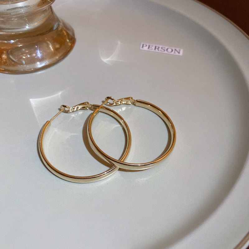 Minimalist Silver-Tone Metal Hoop Earrings - view 7