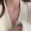 Korean Minimal Trendy Silver Butterfly Necklace Summer Day Fresh Niche Design Rhinestone Influencer Clavicle Chain N6308
