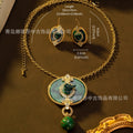 Overseas Western Fashionable Personality Vintage Accessory Stock Up vintage Alloy Pendant Necklace Jewelry Set Women
