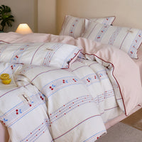 Cherry Love Talk / 4-Piece Flat Sheet - 200x230cm