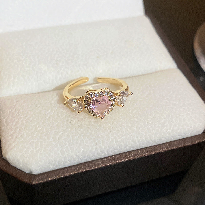 Pink Zircon Butterfly Pearl Ring - view 7