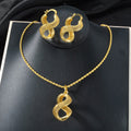 EU/US Import Creative Geometric Leaves Cutout Pendant Multi Style Chain Necklace Earrings Set 2-Piece Set Women