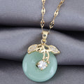 Korean No Fade Titanium Necklace Women Factory Direct Peace Clasp Flower Pendant Fresh Chalcedony Clavicle Chain N6260