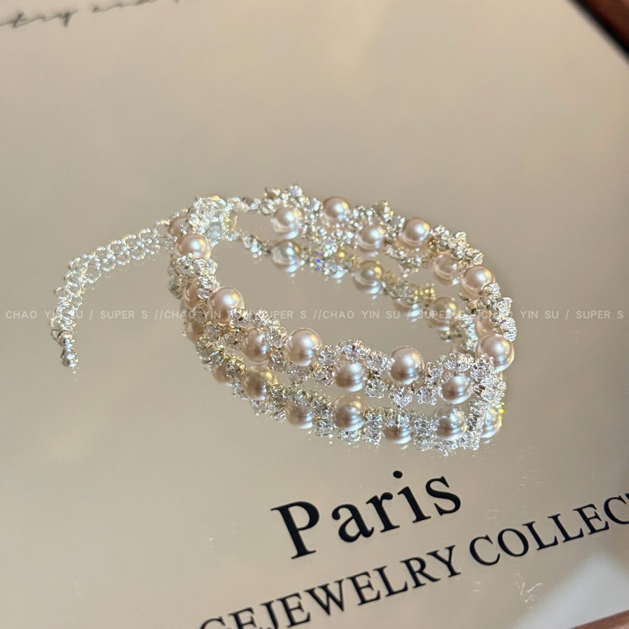 French Zircon Pearl Link Bracelet - view 6