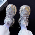OMG! Totally futuristic ~ 2026 thick-soled casual sports shoes silver dad shoes ~ unique sole design