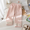 Girls' Cartoon Embroidered Casual Pants - Spring/Fall
