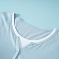 women's fake two-piece pajamas with breast pads, bra-free summer short-sleeved round neck pure cotto