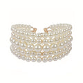 French Swarovski Multi-Layer Size Pearl Clavicle Chain Women Overseas Light Luxury Simple Korea Retro Layered Choker Necklace