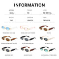 Retro Oval Round Sunglasses Small-Frame Metal Hong Kong Style Photoshoot Unisex Premium Personality Wear Jewelry Outfit Sunglasses