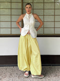 Spring-Summer Casual Relaxed Cotton Loose Wide Leg Lantern Pants