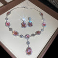 Azure Wave Gem Aquamarine Teardrop Necklace Light Luxury Niche Clavicle Chain Wedding Banquet Luxury Ambient Feel Necklace