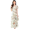 Plus Size Floral Printed Fitted Mid-Length Dress