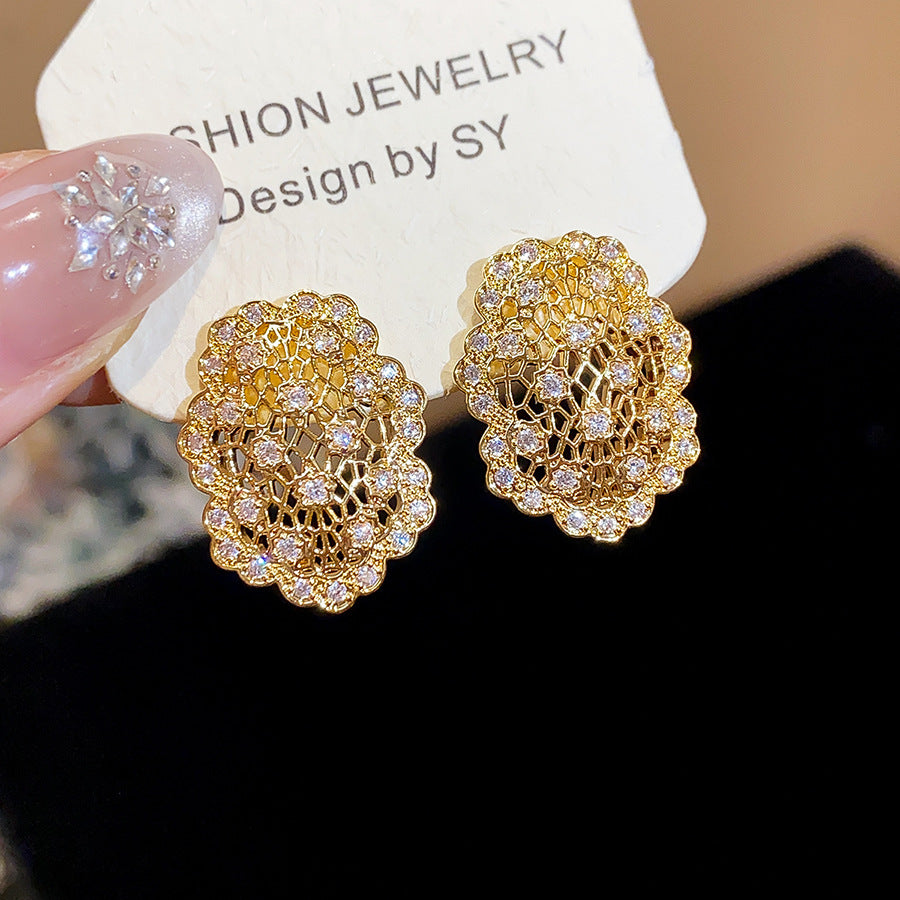 Rhinestone Butterfly Stud Earrings - view 9