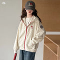 Girls' All-Over Star Contrast Hooded Cardigan