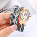 2025 New Cross-Border Bestseller Snake Bangle Rhinestone Snake Shape Dial Women Quartz Watch Personality Watch Wholesale
