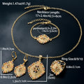 Western New Overseas Jewelry Beaded Quilted Shape Base Pad Alloy Necklace Bracelet Set Earrings Ring Fashionable Women Set
