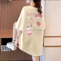 Cotton Short Sleeve T-Shirt - Casual Oversized Top for Young Women Girls