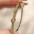 Overseas Western Light Luxury Snake Shape Bangle Fashionable Elegant Trendy Cubic Zirconia Bracelet Design Style Niche Premium Hand Jewelry