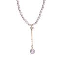 2025 Year New Korean Version Cubic Zirconia Pearl Choker Premium Chain Simple Influencer Necklace Clavicle Chain N6198