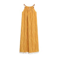 Yellow Fringe Camisole Fair-Skin Long Dress, Beach Vacation Style