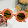 New Sunflower Kids Sunglasses Cute Baby Comfortable Iridescent Sunglasses Round Flower Petal Sun-Proof Glasses