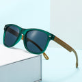 2025 New Square Wood Custom Sun-Proof Glasses Retro Wood Grain Leg Fashionable Sunglasses Western Men Color Coating Sunglasses