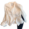 Women's Spring Old Money Casual Stand Collar Shirt 2026 | Casual Shirt - White