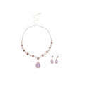Ethereal Purple Dream Isle Full Diamond Super Sparkle Geometric Teardrop Jewelry Set Imperial Breeze Banquet Necklace Light Luxury Niche Necklace