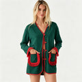 Casual Fashion Long Sleeve Patchwork Fringe Cardigan + Shorts Set