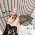 Presbyopia Glasses Photochromic Anti-Blue-Light Frame Trendy Retro Ultra-Light Unisex Older Adults One Hand Machine Old Vision Glasses Reading Glasses