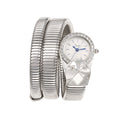 2025 New Round Rhinestone Dial Snake Head Women Watch Cross-Border Export Bestseller Supply Stock Wholesale
