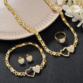 Overseas Dubai 18K Gold Plated Bride Knot Wedding Necklace Earrings Set Ring Bracelet Set Africa Women Banquet Jewelry Set