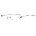 Korean Retro Cat-Eye Silver Rimless Glasses Women Premium Oval Round Plano UV-Proof Sunglasses