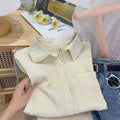 Korean Gentle Long Sleeve Lightweight Loose Cardigan + Shirt