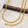 Multi Spec Fashionable Coated 18k Gold Oval Round u Type Cable Chain hiphop Unisex Necklace Bracelet Set
