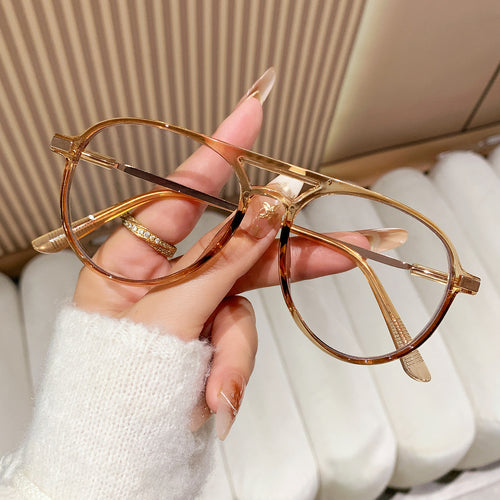 New Pair Bridge Anti-Blue-Light Reading Unisex HD Aviator Frame Older Adults Glasses Fashionable Photochromic Plano