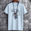 white large size men's short-sleeved t-shirt new half-sleeved clothes trendy body shirts for men and
