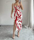 Amazon Printed Fitted Camisole Slit Dress, 2026