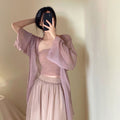Women's Chiffon Long Open Cardigan - Sun Protection