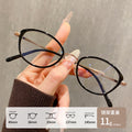 Beesfen M6212Y Ultra-Light Titanium Frame Retro Cat-Eye Glasses Frame Bare Face Cold Tea Small-Frame Book Nerd Glasses Wholesale