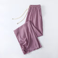 cotton silk high-waisted wide-leg pants for women, loose artificial cotton thin versatile thin trous