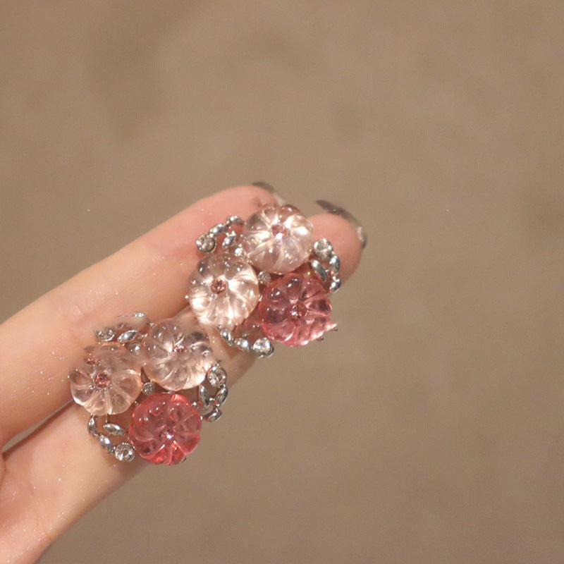 Gradient Jelly Flower Stud Earrings - view 6