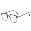 New Import Metal Pair Bridge Anti-Blue Plano Men Artsy Retro Browline Photochromic UV-Protection Glasses