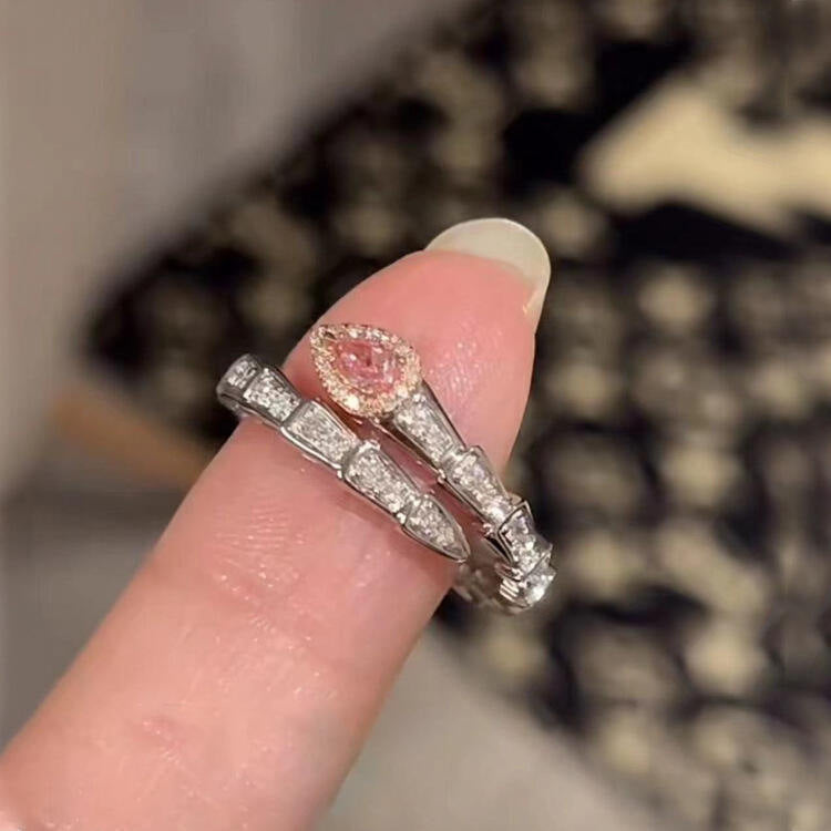 Pink Zircon Butterfly Pearl Ring - view 12