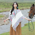 Women's Ethnic Elegant Knit Shawl + Cape 2026 - White