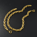 Light Luxury Men Gold Bronze Ba Style Twist Flower Quilted Shape Cross Weave Cuban Chain Classic Spring Round Clasp Overseas Fashionable Accessory