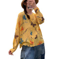 Women's Spring-Summer Casual Fashion Linen Cotton Printed Lightweight Loose Cardigan - Pink