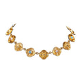 Vintage Four Leaf Clover Necklace Retro Simple Neo-Chinese Versatile Set Imperial Glaze Pearl Necklace