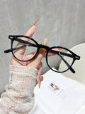 Retro Round Glasses Frame Overseas Unisex Fashionable Anti-Blue Bare Face Wear Jewelry Glasses Contrast Stud Frame